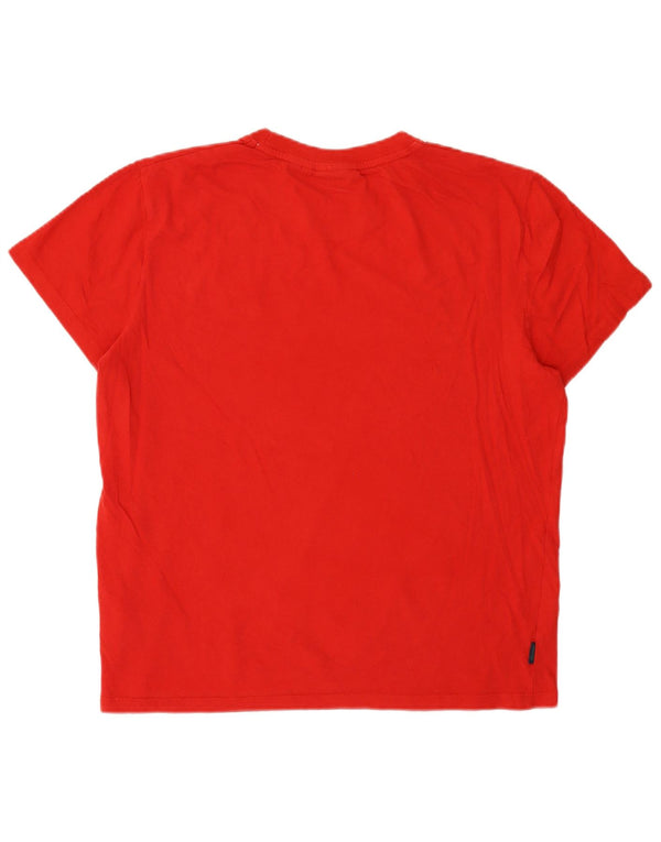 Superdry Herren T-Shirt Top XL aus roter Baumwolle
