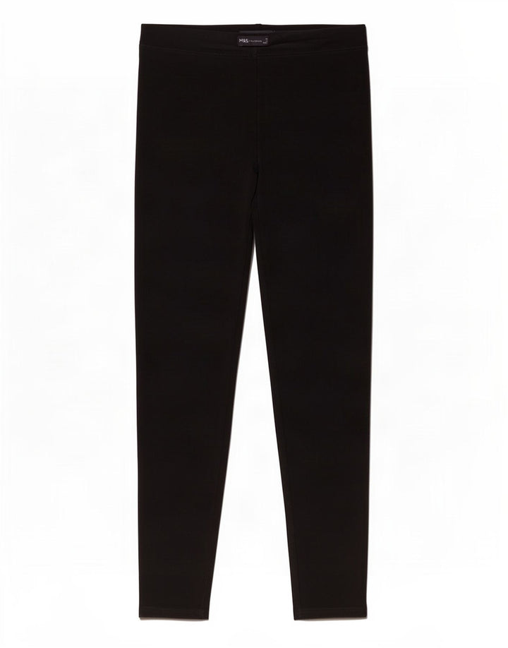 Marks & Spencer Damen Leggings UK 10 Small Schwarz Baumwolle