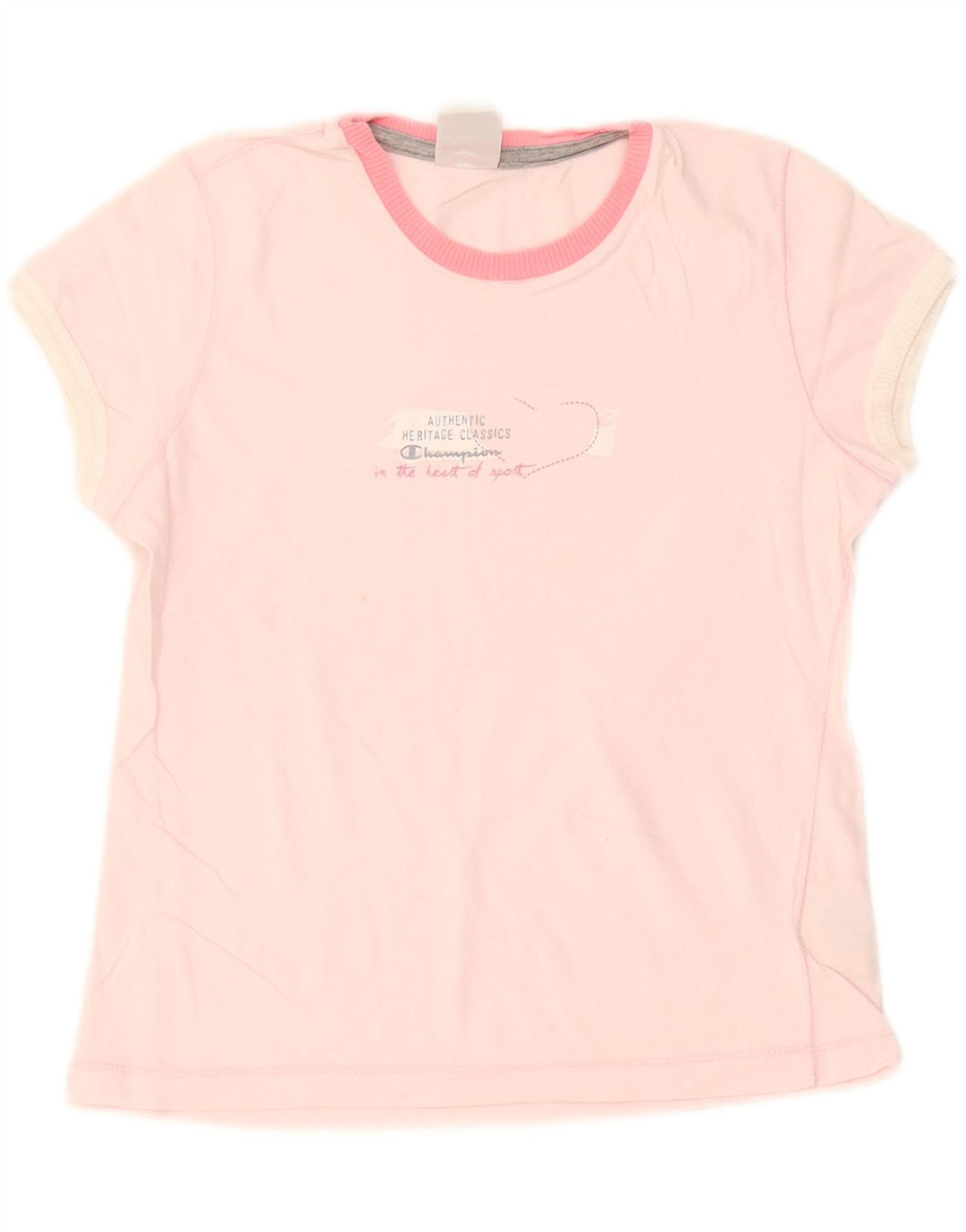 Champion Damen Heritage Classics Graphic T-Shirt Top UK 12 Mittelrosa