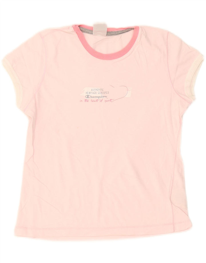 Champion Damen Heritage Classics Graphic T-Shirt Top UK 12 Mittelrosa