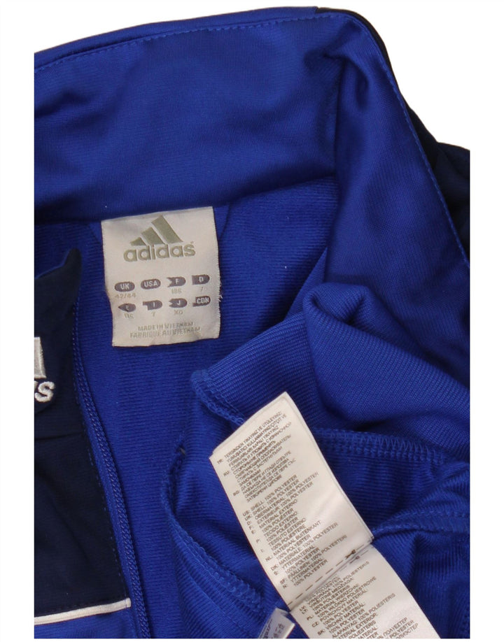 Adidas Herren-Trainingsanzugoberteil, UK-Größe 42/44, großes blaues Colourblock-Polyester
