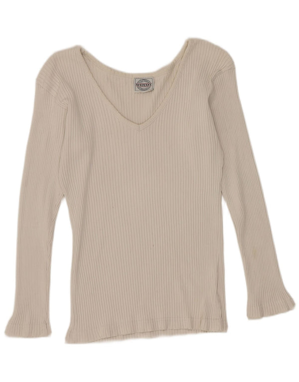Newpenny Damen Top Langarm UK 12 Mittelweiß