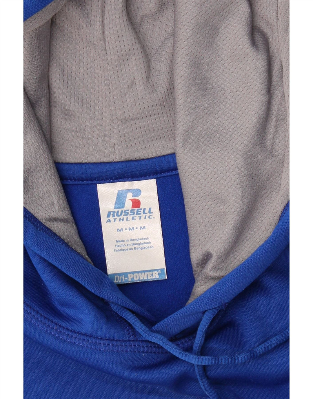RUSSELL ATHLETIC Mens Dri-Power Hoodie Jumper Medium Blue Vintage Russell Athletic and Second-Hand Russell Athletic from Messina Hembry 