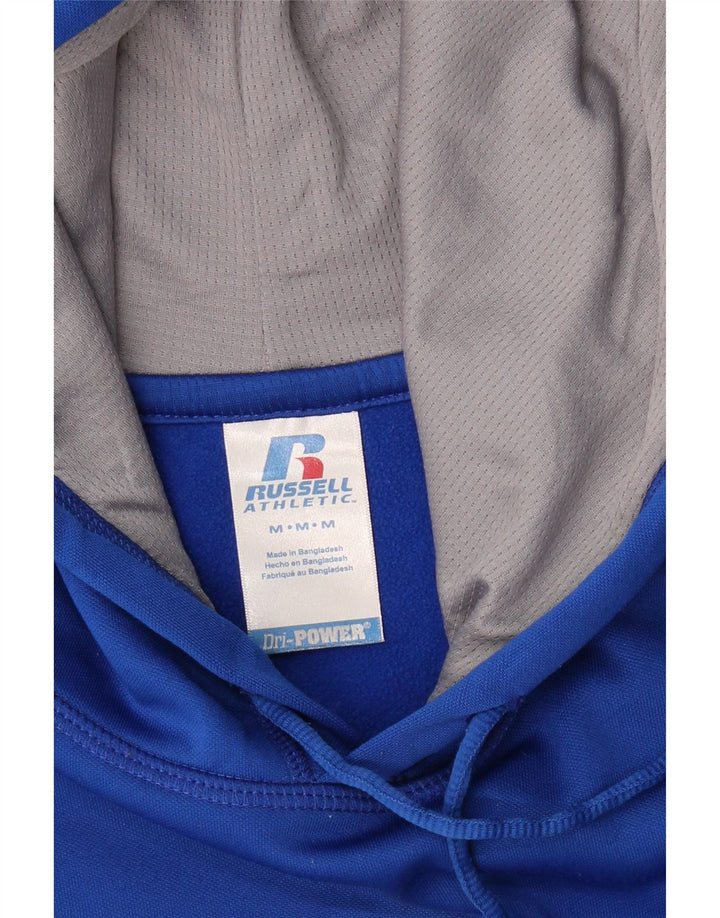 RUSSELL ATHLETIC Mens Dri-Power Hoodie Jumper Medium Blue Vintage Russell Athletic and Second-Hand Russell Athletic from Messina Hembry 