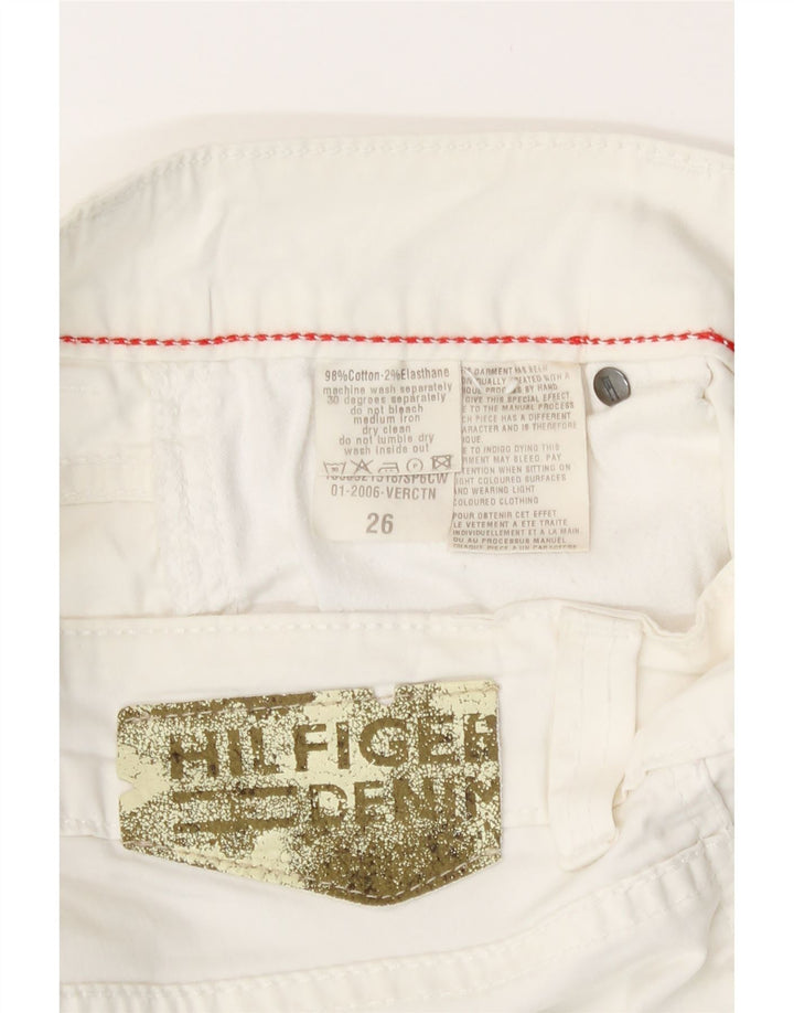 Tommy Hilfiger Denim-Bermudas für Damen, W26, Größe S, weiße Baumwolle