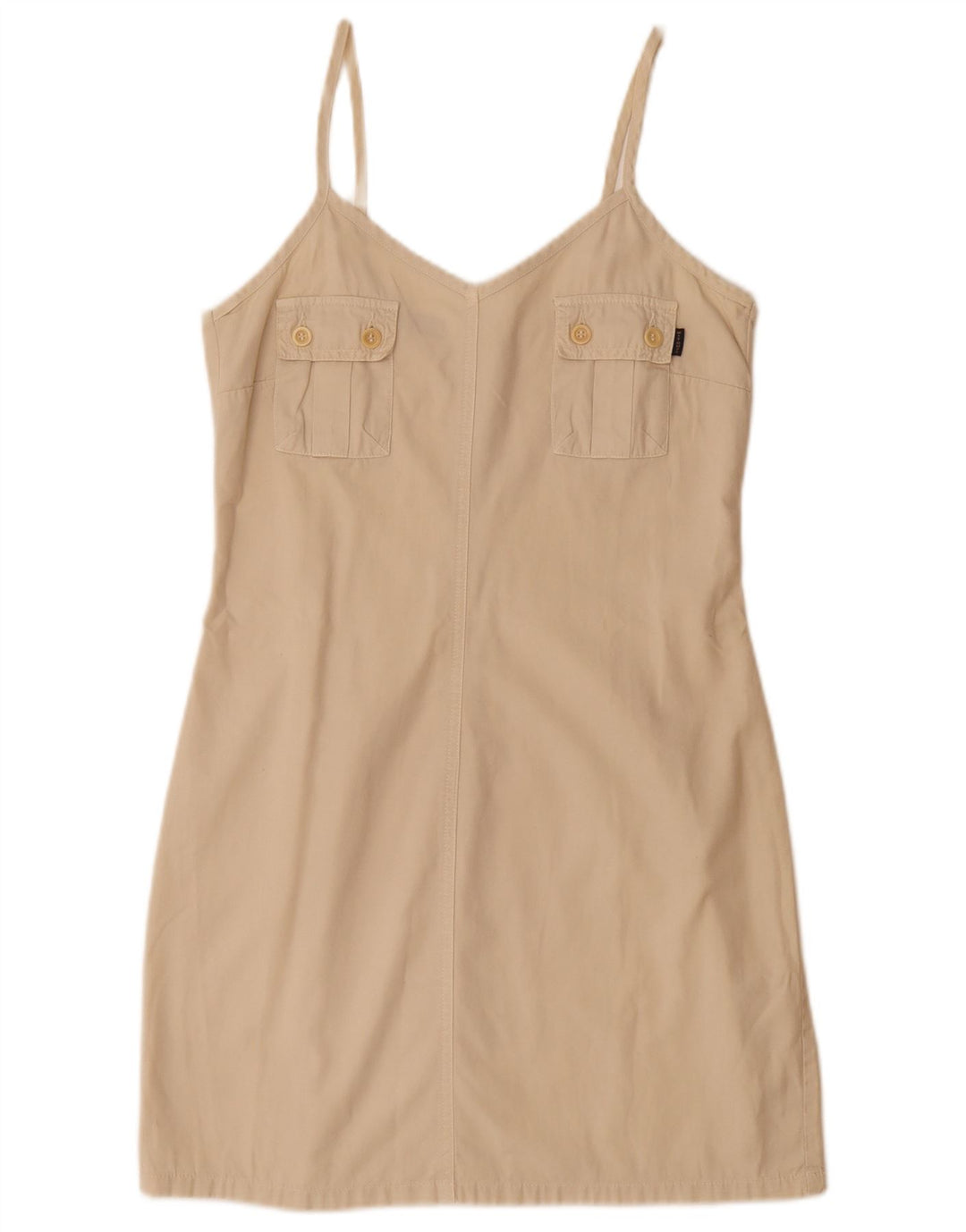 WIT BOY Damen Slip-Kleid UK 14 Large Beige Baumwolle