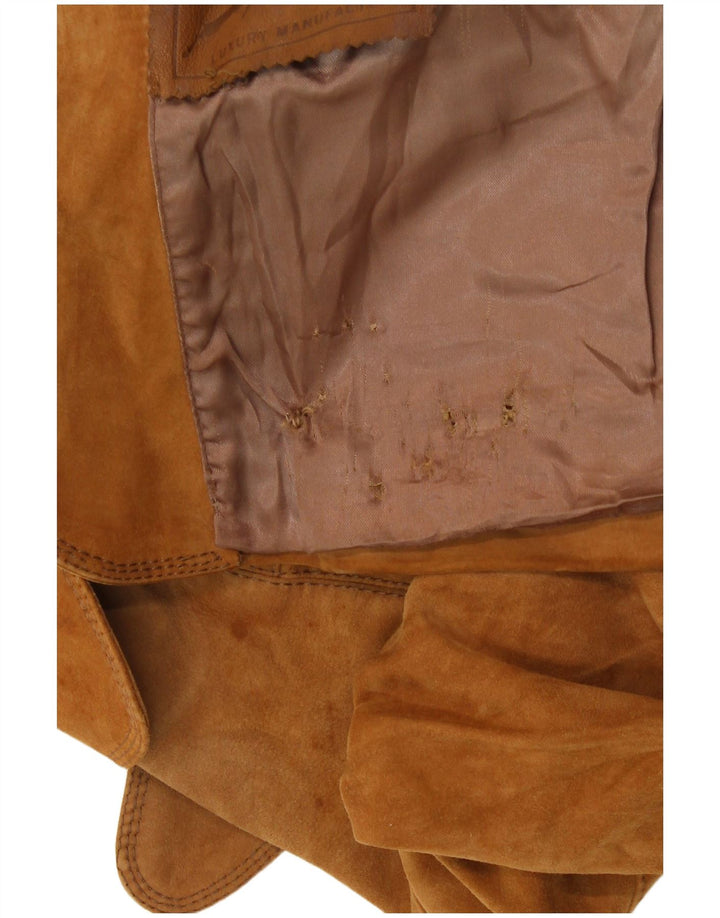 VINTAGE Damen-Blazerjacke aus Wildleder mit 3 Knöpfen, Größe S, Größe S, Beige, Wildleder