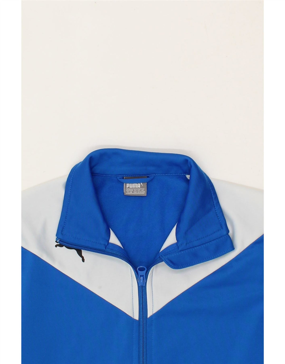 PUMA Boys Tracksuit Top Jacket 11-12 Years Large Blue Colourblock Vintage Puma and Second-Hand Puma from Messina Hembry 