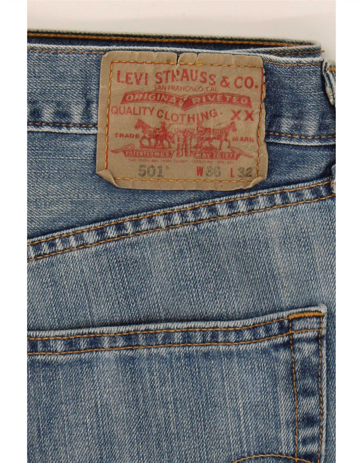 Levi's Herren 501 Straight Jeans W36 L32 Blaue Baumwolle