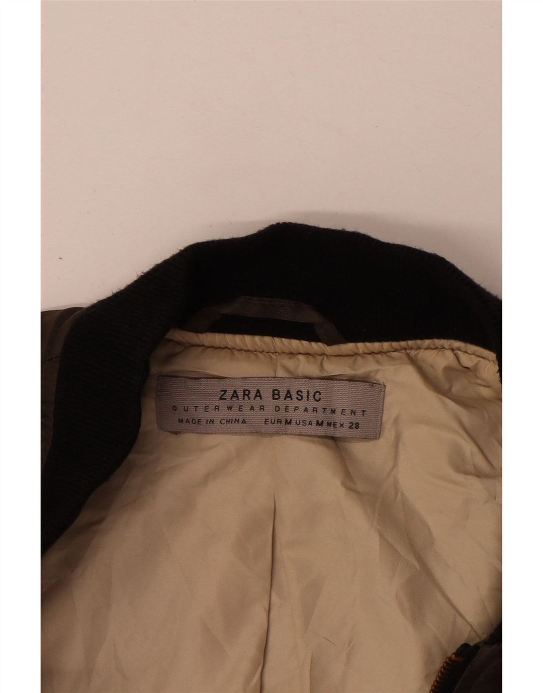 ZARA Damen Crop Oversized Bomberjacke UK 14 Mittelbraun