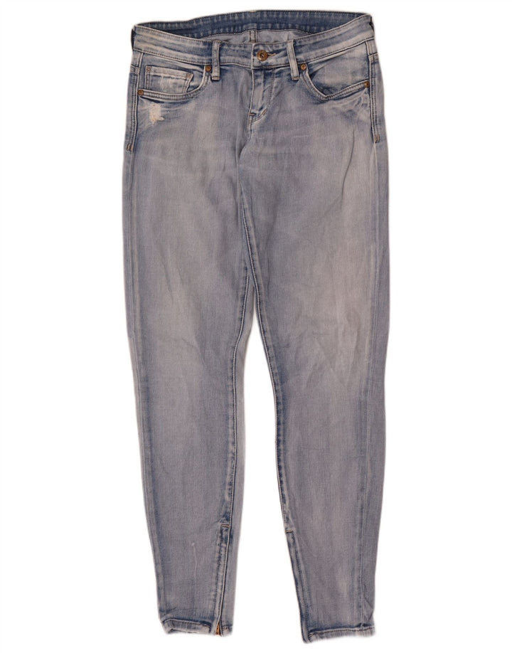 LEE Damen Distressed Skinny Jeans W30 L31 Blaue Baumwolle