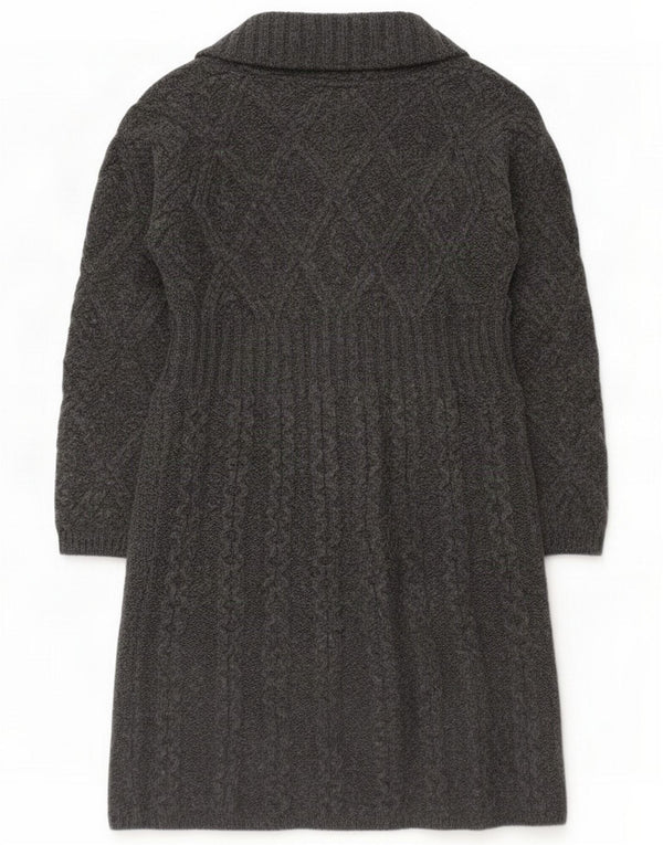 Blarney Womens Longline Cardigan Sweater UK 10 Small Grey Merino Wool