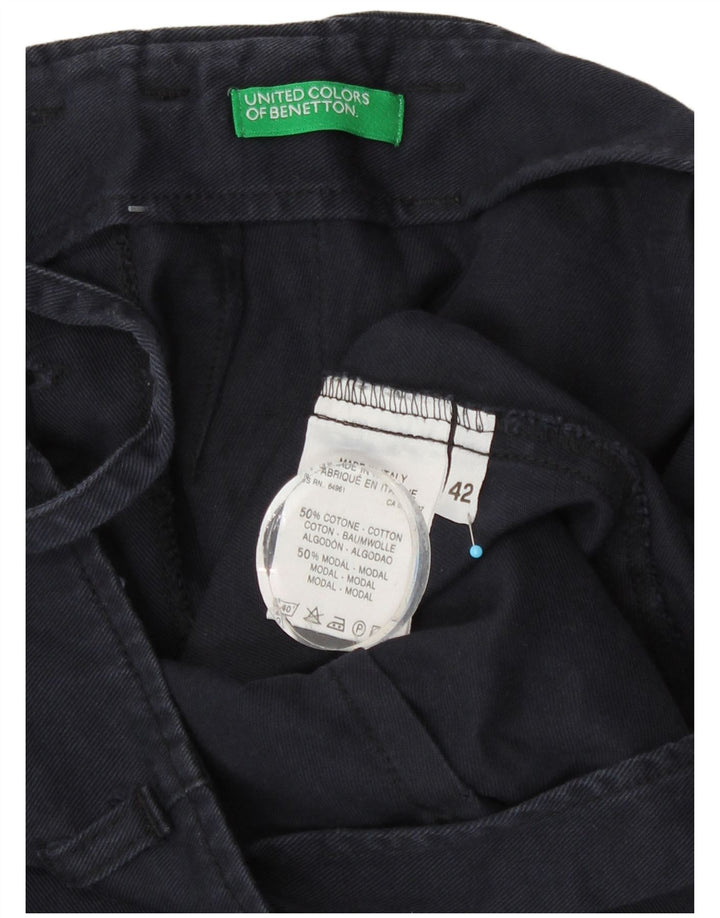Benetton Damen Maxirock IT 42 Medium W28 Marineblaue Baumwolle