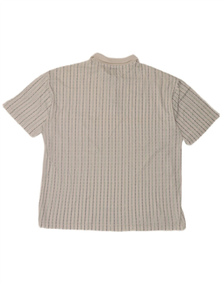 Vintage Herren Poloshirt XL Weiß gestreift