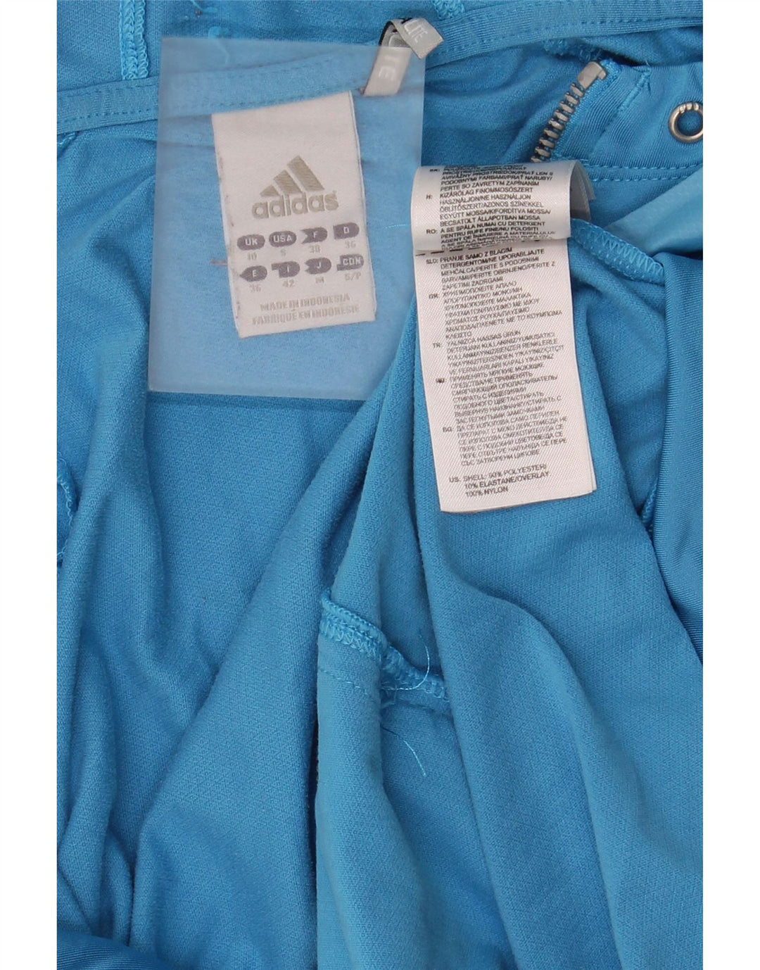 Adidas Damen Zip Hoodie Pullover UK 10 Small Blau Polyester