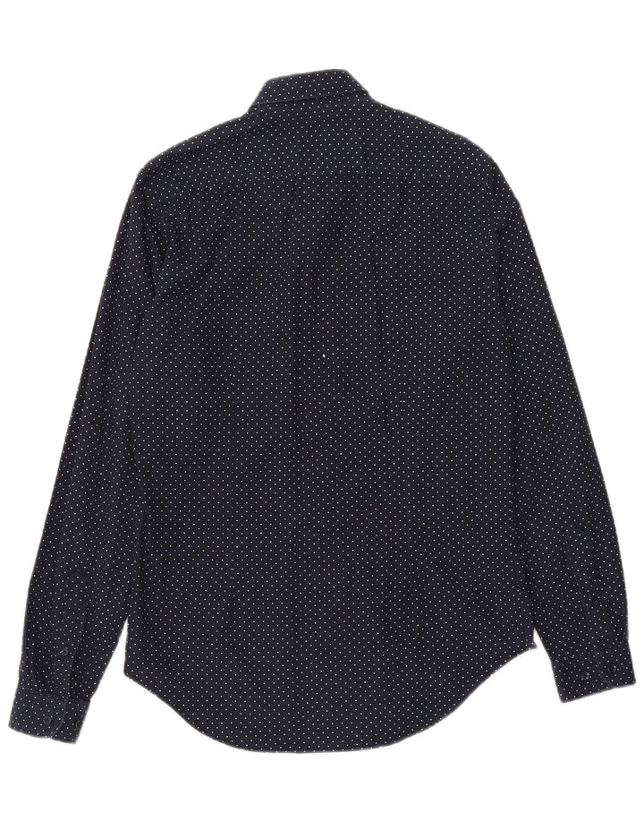 ZARA Herren Slim Fit Hemd Medium Marineblau Geometrisch