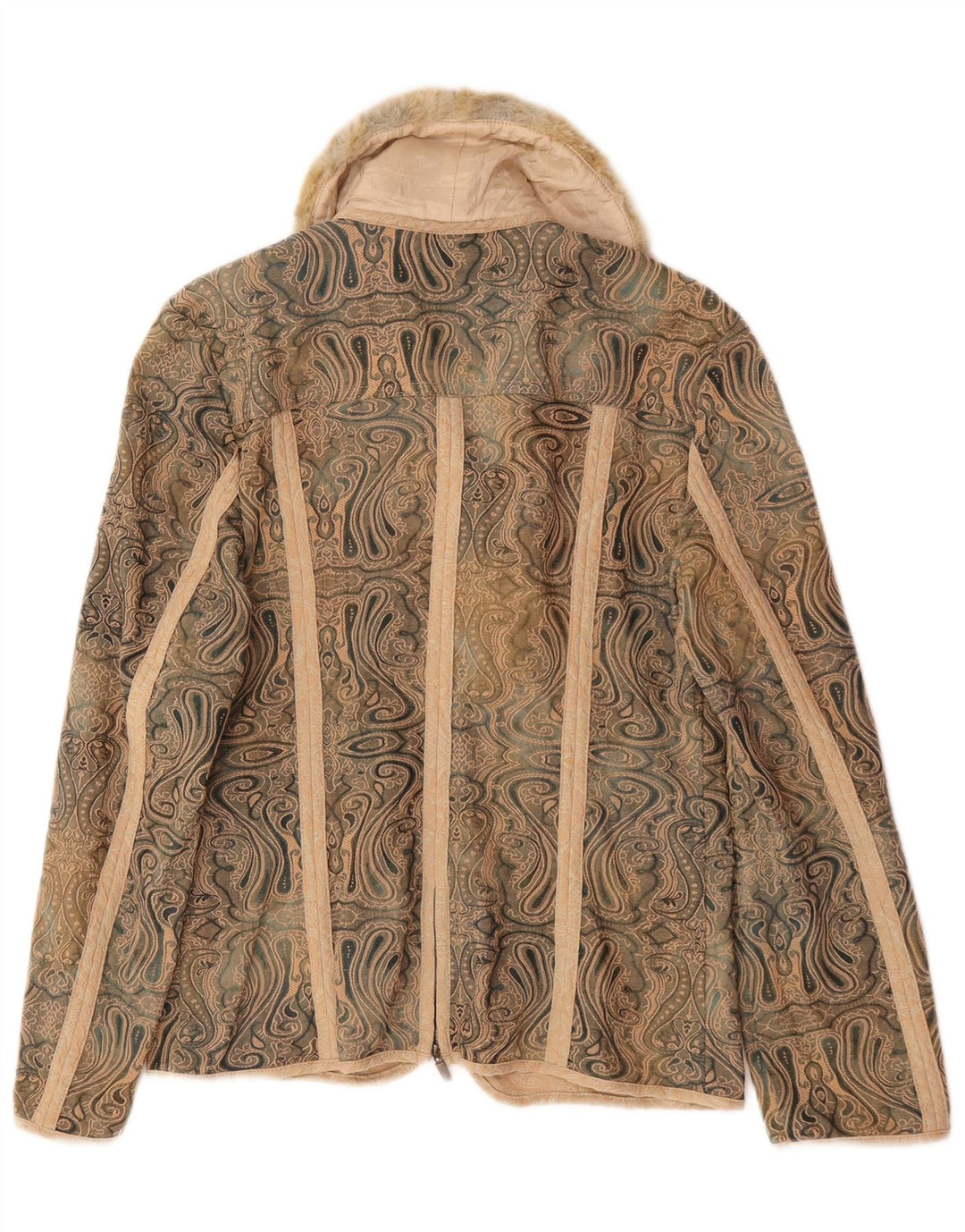 Kello Damen-Blazer mit durchgehendem Reißverschluss, UK 14, Mittelbeige, Paisleymuster