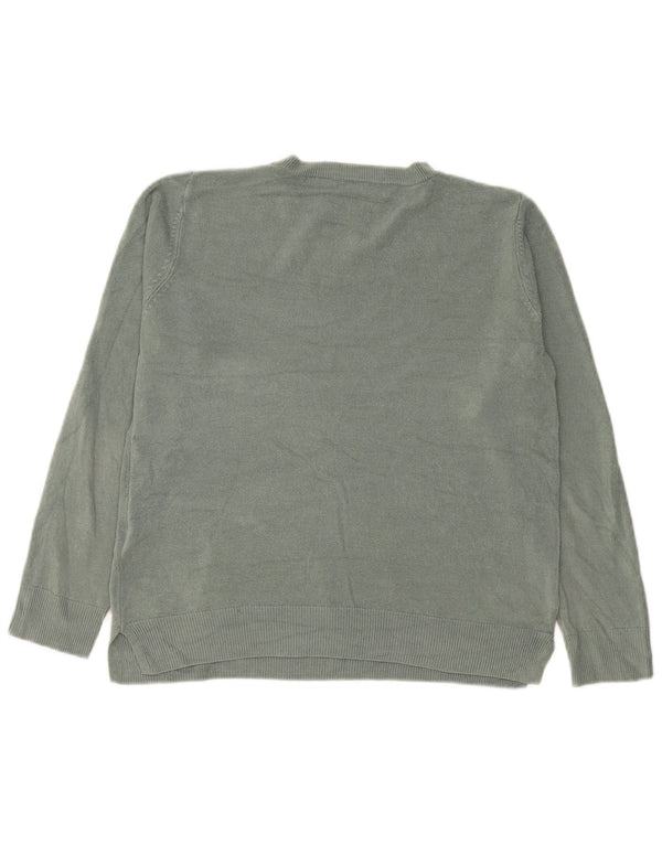 Marks & Spencer Damen-Pullover mit Rundhalsausschnitt, Gr. 14, Größe L, grünes Acryl