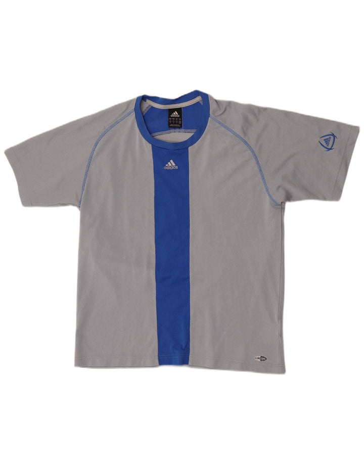 Adidas Herren Climacool T-Shirt Top Mittelgraues Colourblock-Polyester