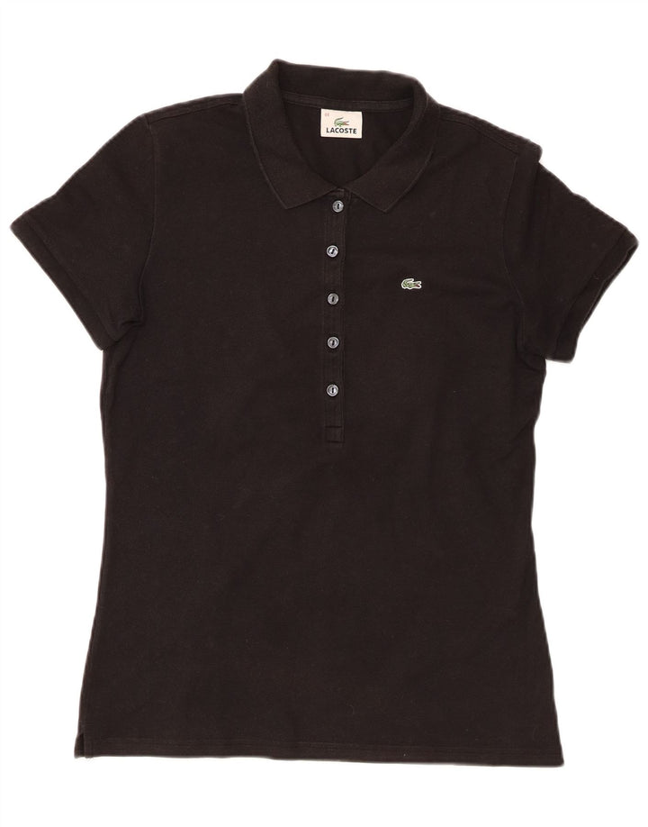 Lacoste Damen-Poloshirt, Größe 44, große schwarze Baumwolle