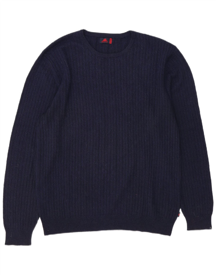 Kappa Herren-Pullover mit Rundhalsausschnitt, 2XL, marineblaue Wolle