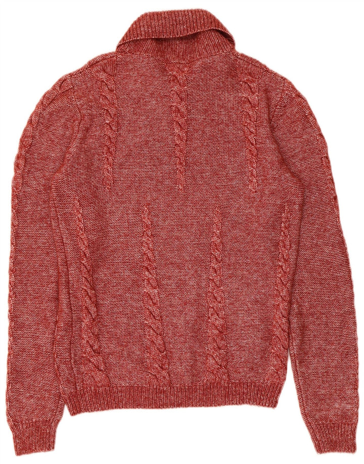 Hugo Boss Herren-Pullover mit Schalkragen, klein, rot meliert, Modal