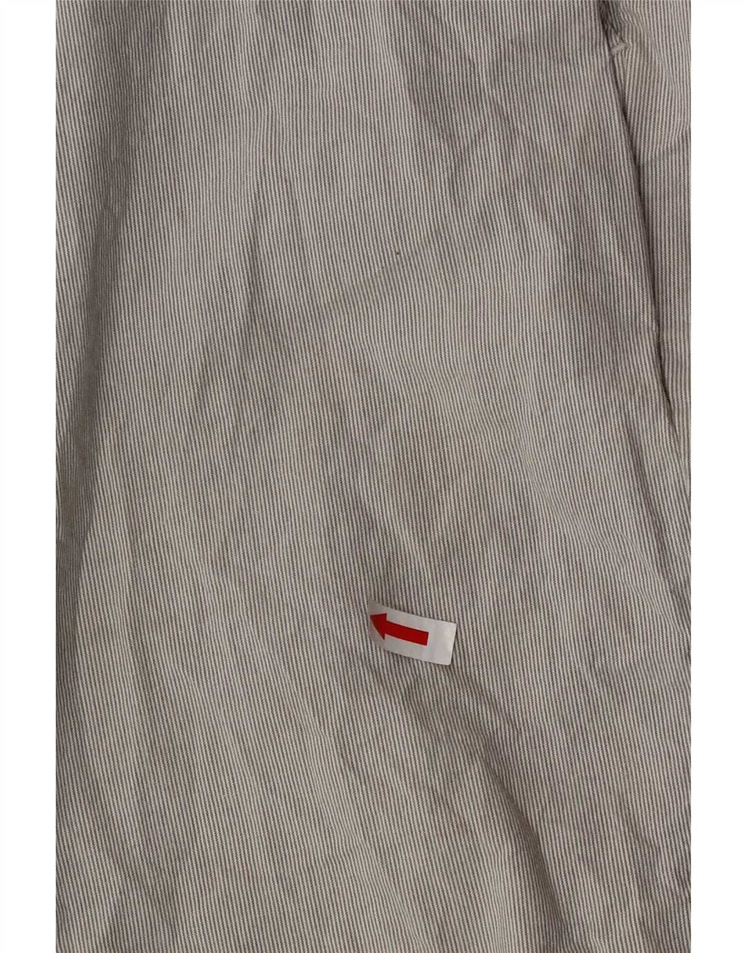 Marks & Spencer Herren-Chinoshorts W32 Mittelgraue Nadelstreifen-Baumwolle