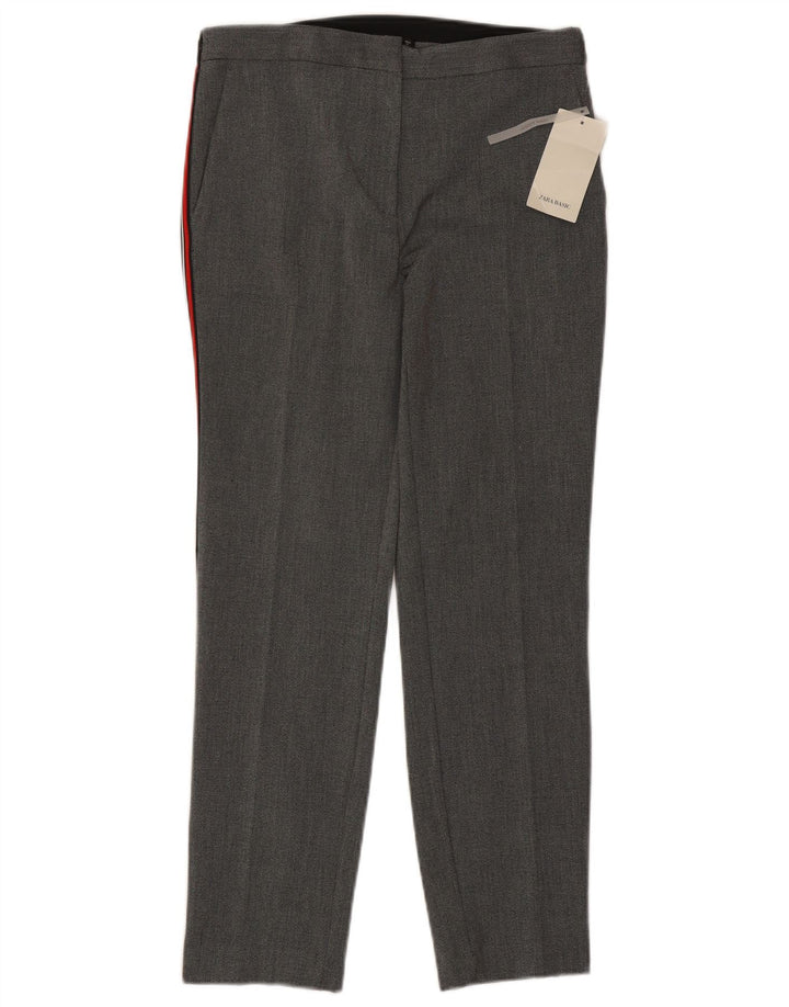Slim-Anzughose für Damen von Zara, Größe L, W30, L28, Grau, Colourblock-Polyester