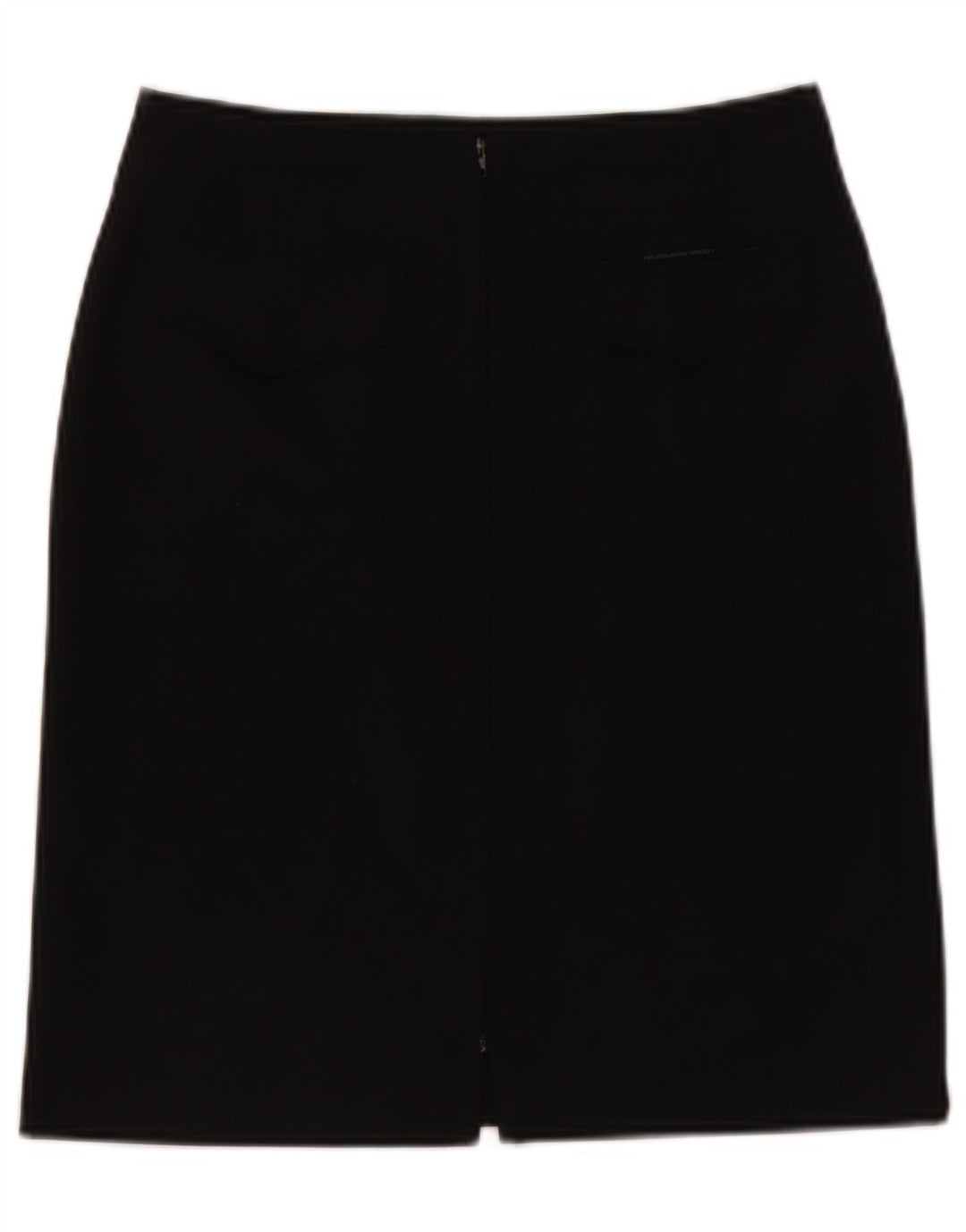 Trussardi Damen Bleistiftrock IT 40 Small W28 Schwarz Polyester