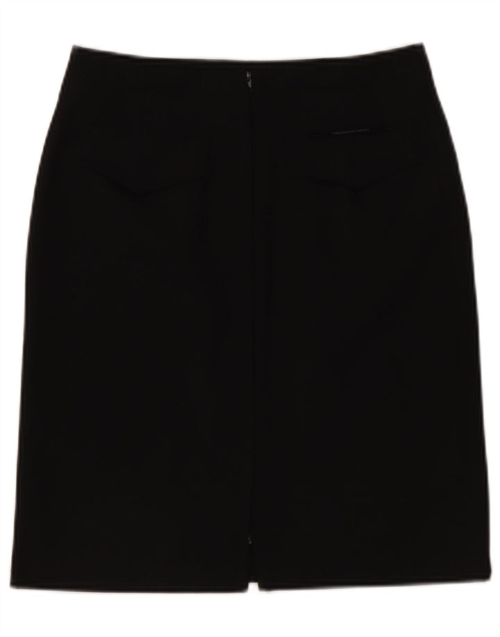 Trussardi Damen Bleistiftrock IT 40 Small W28 Schwarz Polyester