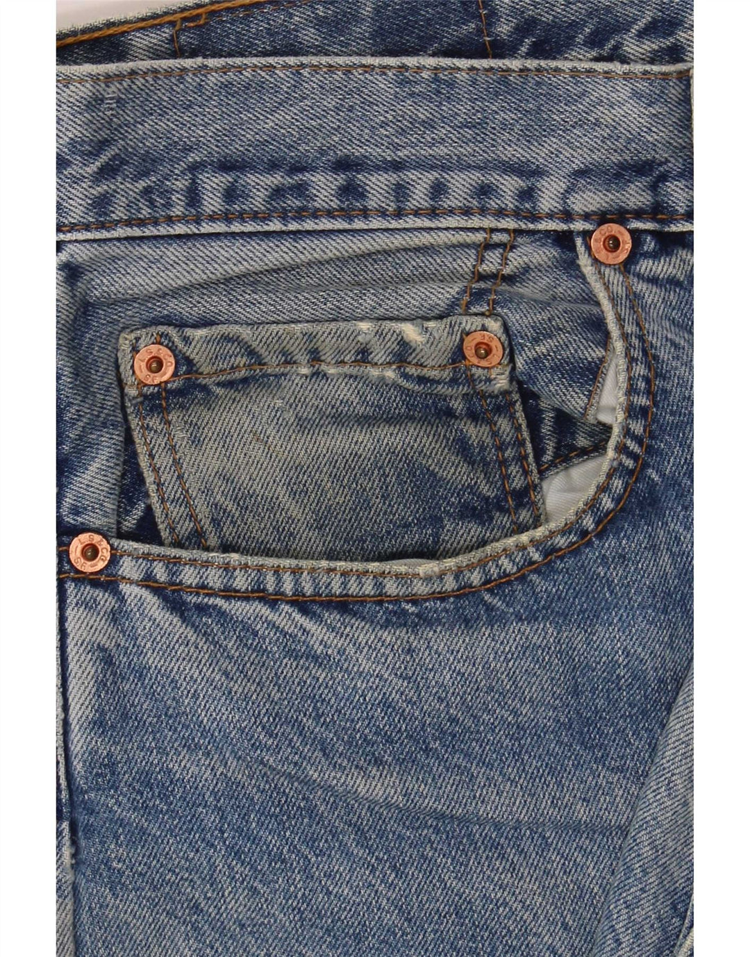 Levi's Herren Distressed Straight Jeans W36 L32 Blaue Baumwolle