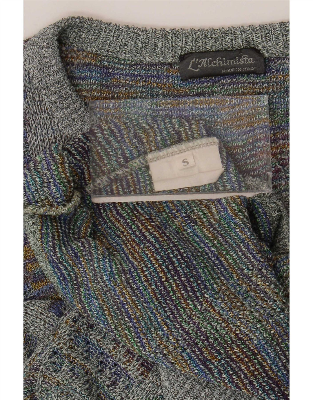 Vintage Herren Pullover mit Rundhalsausschnitt, klein, grau, geometrisch