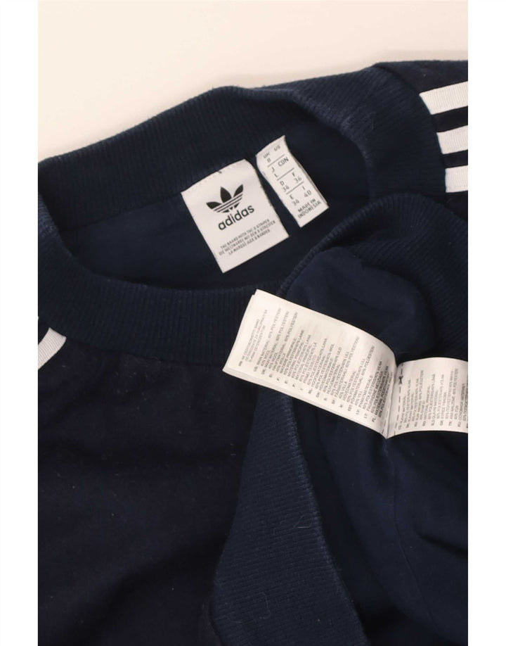 Adidas Herren Crop Sweatshirt Pullover UK 8 Small Marineblau Polyester