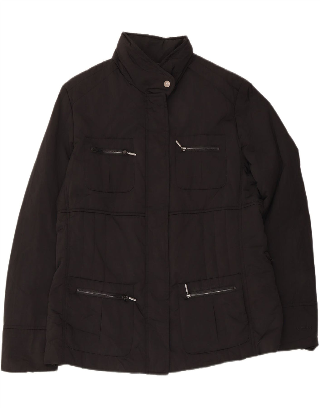 Geox Damen Respira Hooded Utility Jacke UK 14 Large Schwarz Polyester