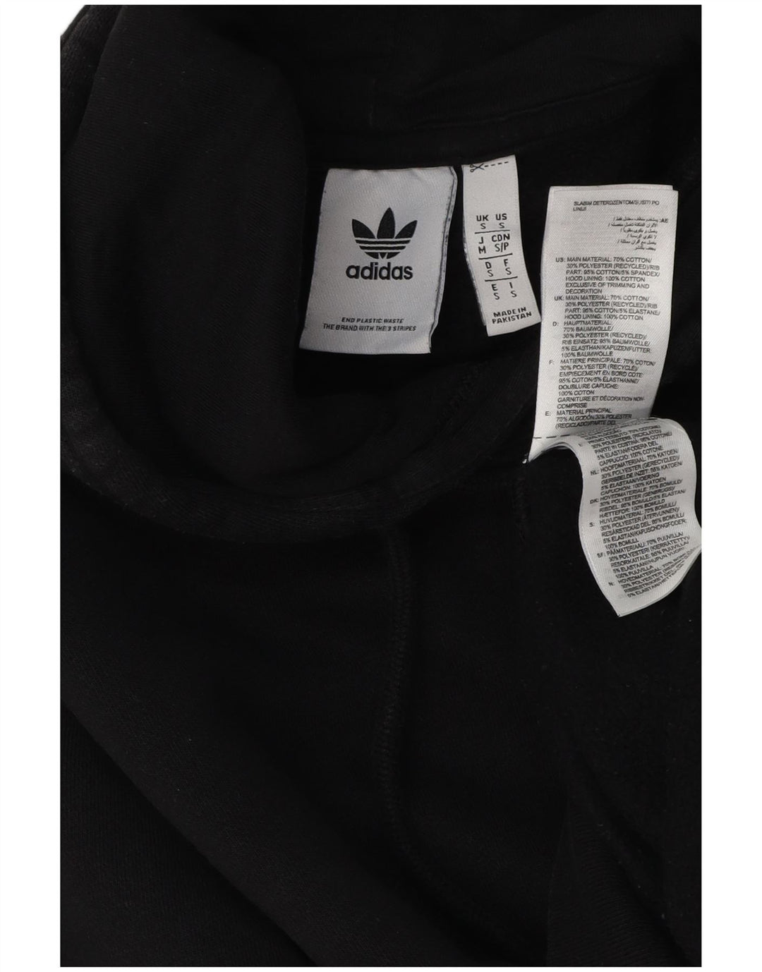 Adidas Herren Kapuzenpullover Small Schwarz Baumwolle