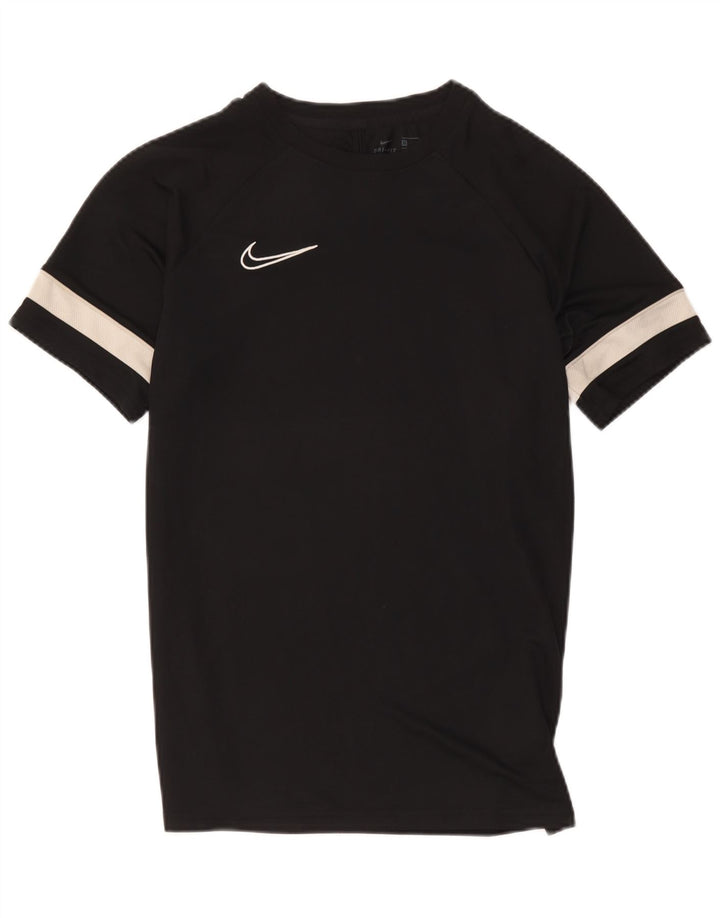 Nike Herren Dri Fit T-Shirt Top Mittelschwarzes Colourblock-Polyester