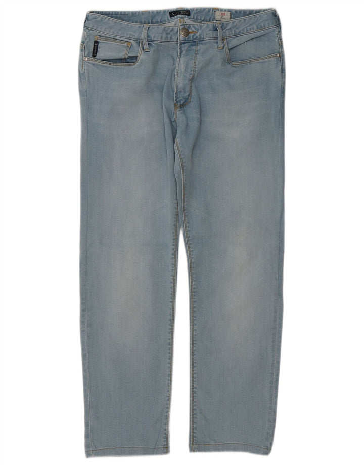 ARMANI Mens Fitted Straight Jeans W33 L29  Blue Cotton