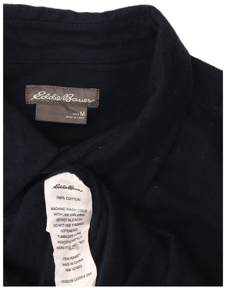 Eddie Bauer Herrenhemd aus mittelblauer Baumwolle in Marineblau