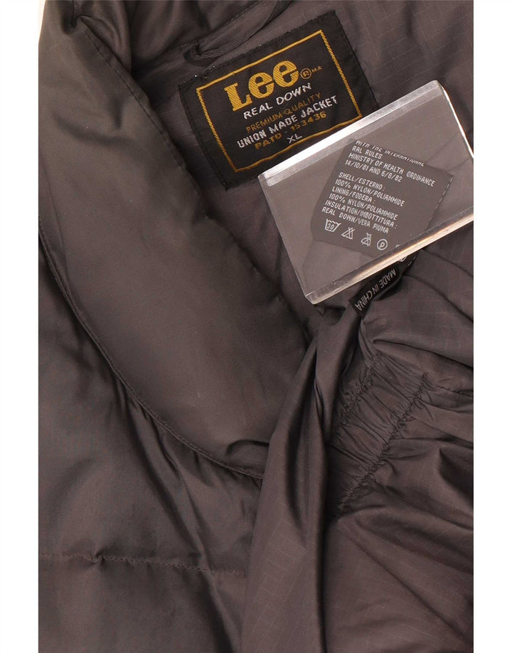 Lee Herren Wattierte Weste UK 42 XL Graues Nylon