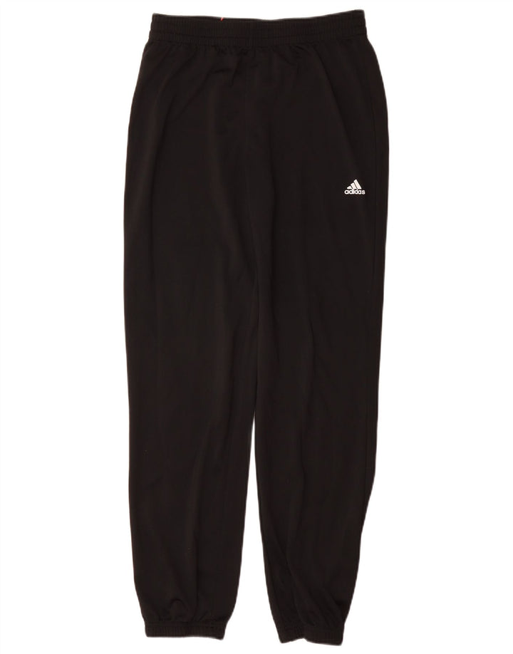 ADIDAS Boys Tracksuit Trousers Joggers 13-14 Years  Black Polyester