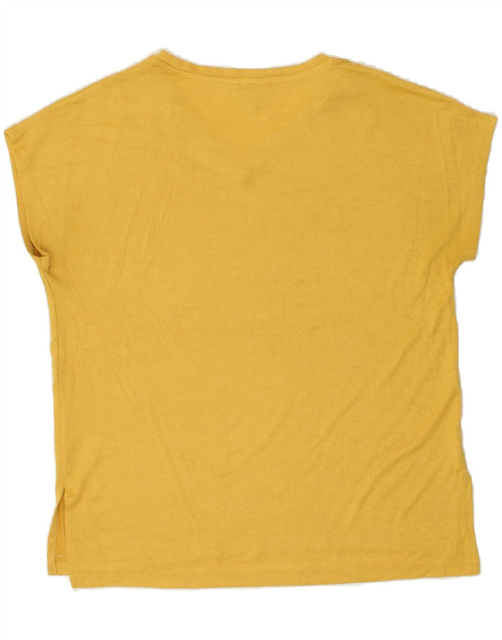 ORVIS Womens T-Shirt Top UK 14 Medium Yellow Polyester Vintage Orvis and Second-Hand Orvis from Messina Hembry 