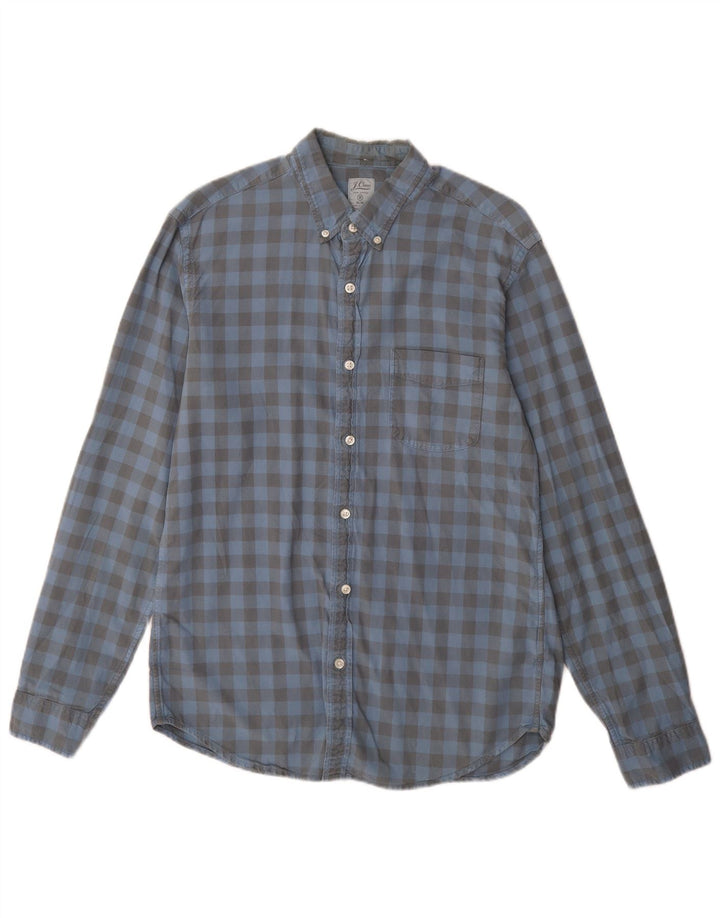 J. CREW Slim-Hemd für Herren aus mittelblauer Gingham-Baumwolle