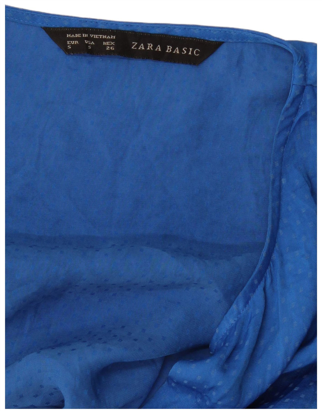 ZARA Damen ärmellose Hemdbluse UK 10 Small Blue Spotted