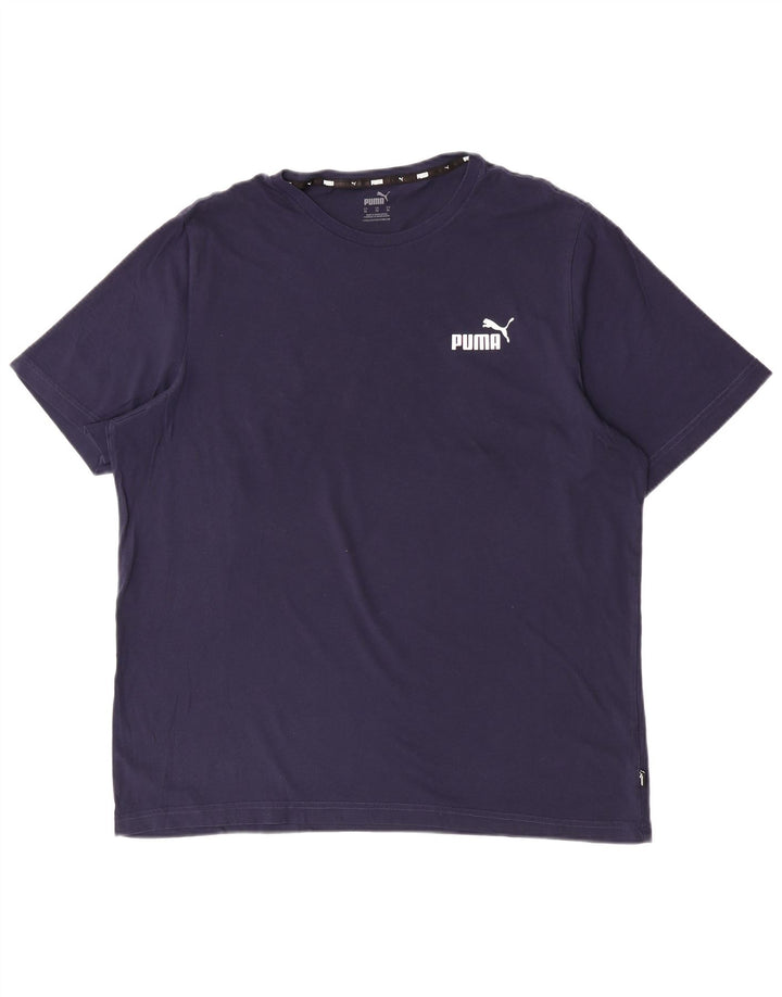 Puma Herren Grafik T-Shirt Top XL Marineblau