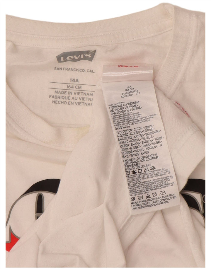 LEVI'S Jungen-T-Shirt mit Grafik, 13–14 Jahre, weiße Baumwolle