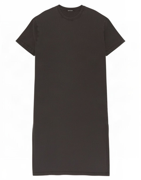 Zara Damen T-Shirt-Kleid UK 18 XL Graue Baumwolle