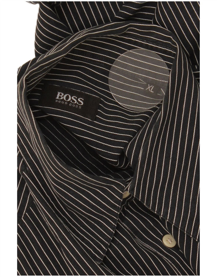 Hugo Boss Herrenhemd XL Marineblau gestreift