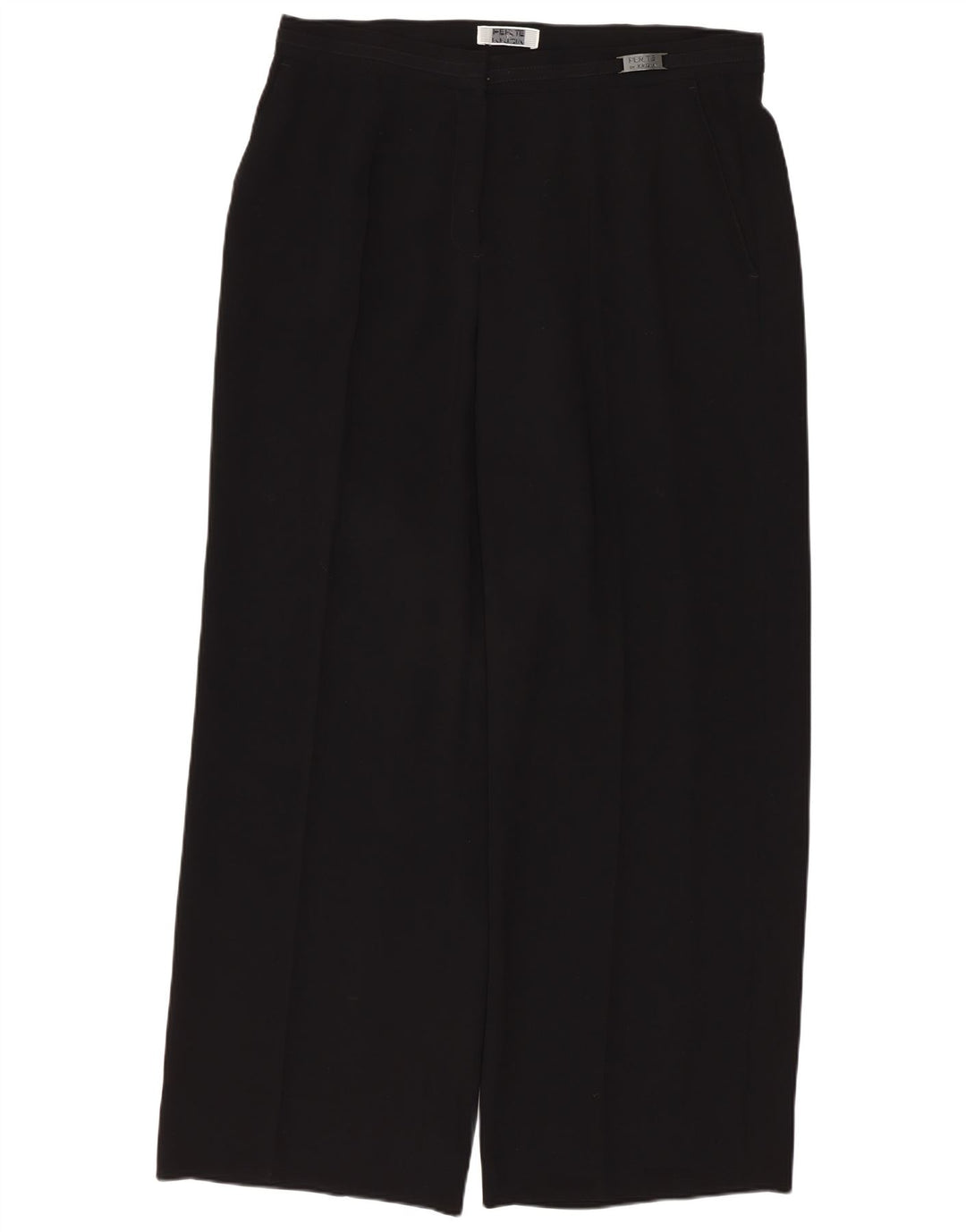 Perte by Krizia Damen Gerade Chinohose W32 L28 Schwarz Polyester