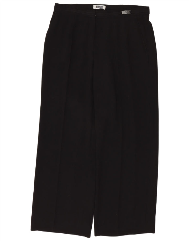 Perte by Krizia Damen Gerade Chinohose W32 L28 Schwarz Polyester