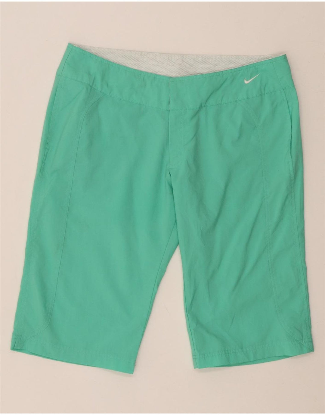 NIKE Damen Bermudashorts US 12/14 Large W34 Türkis Polyester